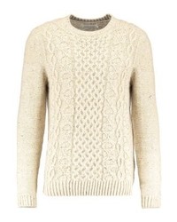 hellbeige Pullover mit einem Rundhalsausschnitt von Pier One