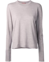 hellbeige Pullover mit einem Rundhalsausschnitt