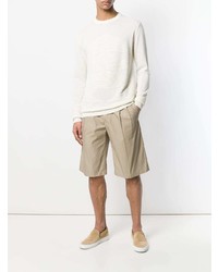 hellbeige Pullover mit einem Rundhalsausschnitt von Nuur