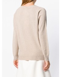 hellbeige Pullover mit einem Rundhalsausschnitt von Max Mara