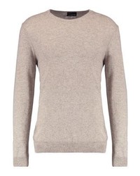 hellbeige Pullover mit einem Rundhalsausschnitt von Sisley