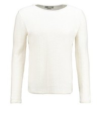 hellbeige Pullover mit einem Rundhalsausschnitt von Solid