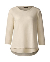 hellbeige Pullover mit einem Rundhalsausschnitt von STREET ONE