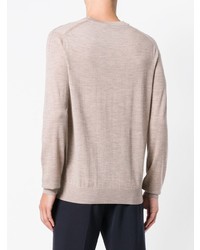 hellbeige Pullover mit einem Rundhalsausschnitt von Pringle Of Scotland