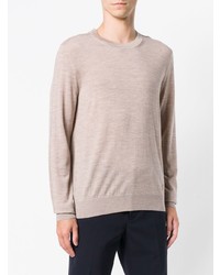 hellbeige Pullover mit einem Rundhalsausschnitt von Pringle Of Scotland