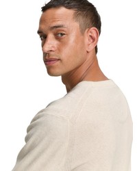 hellbeige Pullover mit einem Rundhalsausschnitt von Tom Tailor