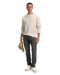 hellbeige Pullover mit einem Rundhalsausschnitt von Tom Tailor