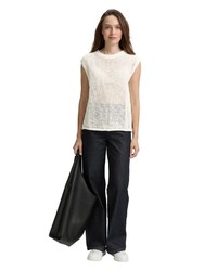 hellbeige Pullover mit einem Rundhalsausschnitt von Tom Tailor