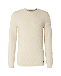 hellbeige Pullover mit einem Rundhalsausschnitt von Tom Tailor Denim