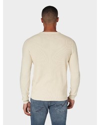 hellbeige Pullover mit einem Rundhalsausschnitt von Tom Tailor Denim