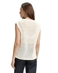 hellbeige Pullover mit einem Rundhalsausschnitt von Tom Tailor