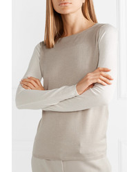 hellbeige Pullover mit einem Rundhalsausschnitt von Max Mara