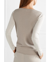 hellbeige Pullover mit einem Rundhalsausschnitt von Max Mara