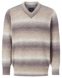 hellbeige Pullover mit einem V-Ausschnitt von BABISTA