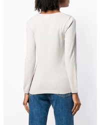 hellbeige Pullover mit einem V-Ausschnitt von Blanca