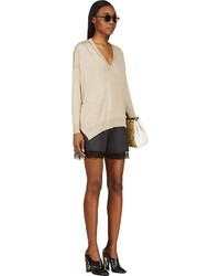 hellbeige Pullover mit einem V-Ausschnitt von Stella McCartney