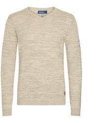 hellbeige Pullover mit einem V-Ausschnitt von BLEND
