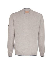 hellbeige Pullover mit einem V-Ausschnitt von camel active