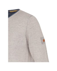 hellbeige Pullover mit einem V-Ausschnitt von camel active