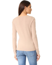 hellbeige Pullover mit einem V-Ausschnitt von TSE