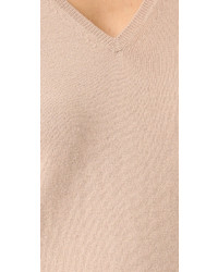 hellbeige Pullover mit einem V-Ausschnitt von TSE