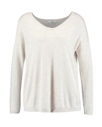 hellbeige Pullover mit einem V-Ausschnitt von Esprit