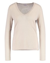 hellbeige Pullover mit einem V-Ausschnitt von FTC