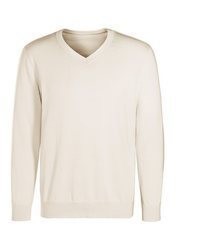 hellbeige Pullover mit einem V-Ausschnitt von H.I.S