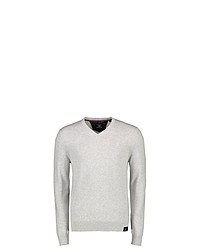 hellbeige Pullover mit einem V-Ausschnitt von LERROS