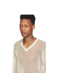 hellbeige Pullover mit einem V-Ausschnitt von DSQUARED2