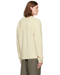 hellbeige Pullover mit einem V-Ausschnitt von Lemaire