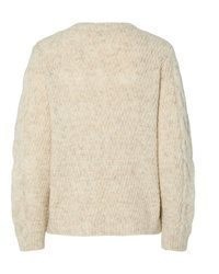 hellbeige Pullover mit einem V-Ausschnitt von Pieces