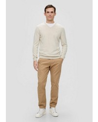 hellbeige Pullover mit einem V-Ausschnitt von s.Oliver