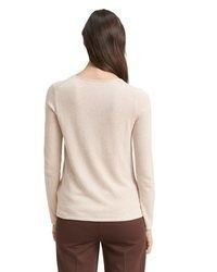 hellbeige Pullover mit einem V-Ausschnitt von Tom Tailor