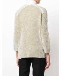 hellbeige Pullover mit einem V-Ausschnitt von Forte Forte