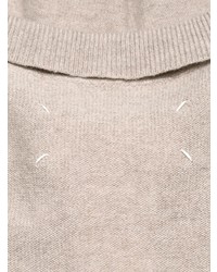 hellbeige Pullover mit einem V-Ausschnitt von Maison Margiela