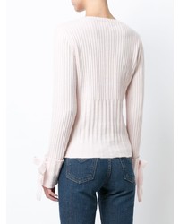 hellbeige Pullover mit einem V-Ausschnitt von Derek Lam 10 Crosby