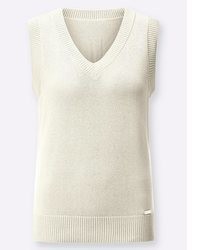 hellbeige Pullover mit einem V-Ausschnitt von Witt
