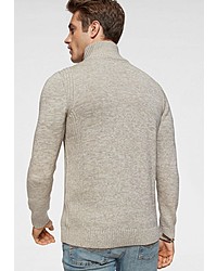 hellbeige Pullover mit einem zugeknöpften Kragen von RHODE ISLAND