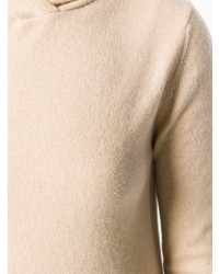 hellbeige Pullover mit einer Kapuze von Cashmere In Love