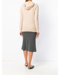 hellbeige Pullover mit einer Kapuze von Cashmere In Love