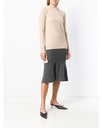 hellbeige Pullover mit einer Kapuze von Cashmere In Love