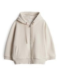 hellbeige Pullover mit einer Kapuze von Opus
