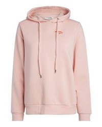 hellbeige Pullover mit einer Kapuze von Pieces