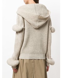 hellbeige Pullover mit einer Kapuze von JW Anderson