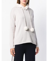 hellbeige Pullover mit einer Kapuze von N.Peal