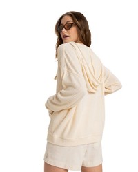 hellbeige Pullover mit einer Kapuze von Roxy