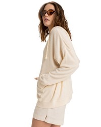 hellbeige Pullover mit einer Kapuze von Roxy