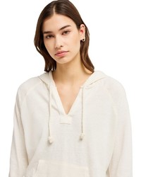 hellbeige Pullover mit einer Kapuze von Roxy