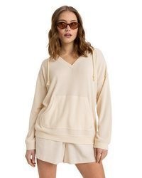 hellbeige Pullover mit einer Kapuze von Roxy